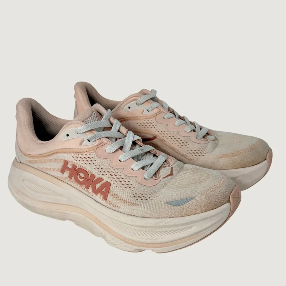 Hoka Bondi 9 Womens 10.5B Running Shoes Rose Quartz Terracotta 1162012 RLTT